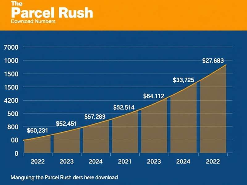 Parcel Rush growth chart showing download numbers from 2022 to 2023