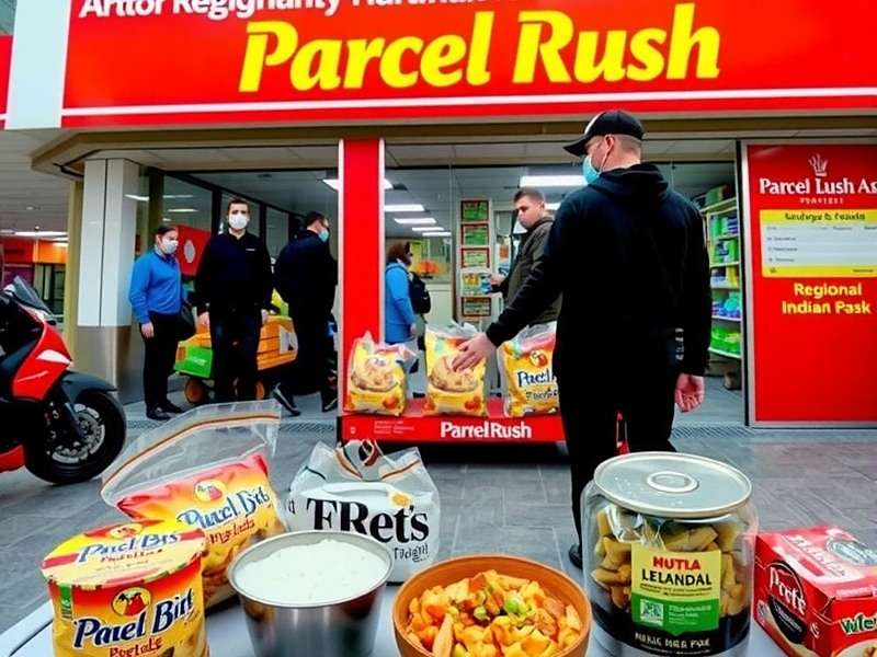 Regional Indian food items in Parcel Rush waiting for delivery