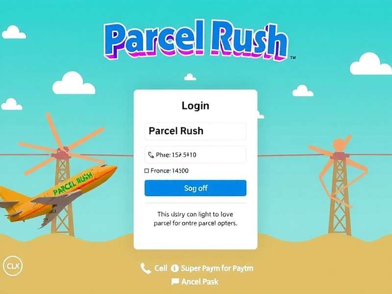 Parcel Rush login screen showing Indian login options including phone number and Paytm